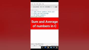 #7 Program to Find Sum and Average of Numbers in C | C Programming #shorts
