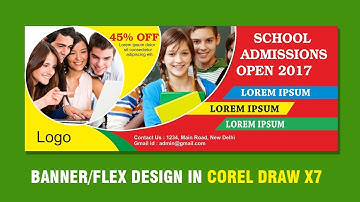 Flex banner hoarding billboard designing in Corel Draw x7 tutorial | Education banner design 2021