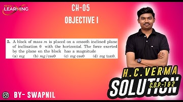A block of mass m is placed on a smooth inclined plane of inclination θ  with the horizontal.