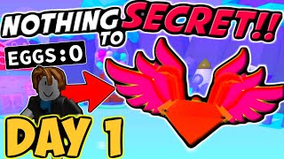 NOTHING TO SECRET PET CHALLENGE!! | Day 1 | Bubble Gum Simulator (Roblox)