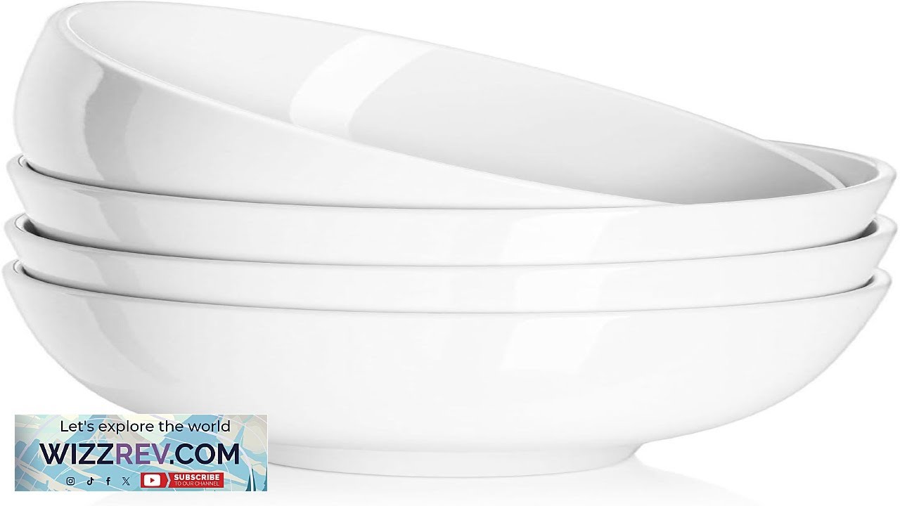 DOWAN 22 OZ White Ceramic Bowls Set of 4 Perfect