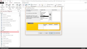 Lecture 15: MS Access Query Wizard - CrossTab Query