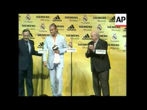 David Beckham formally unveiled as Real Madrid player