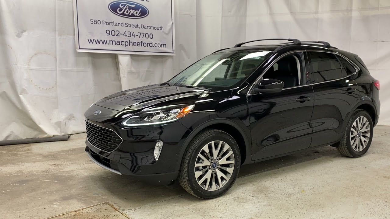 Black 2021 Ford Escape TITANIUM HYBRID Review - MacPhee Ford - YouTube