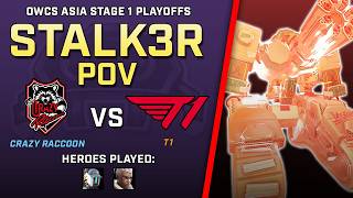 [ Stalk3r ] Nano Boosted Bullet Rain | Crazy Raccoon vs T1 | OWCS Asia Stage 1 Playoffs