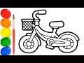 Cara Menggambar dan Mewarnai Sepeda | Belajar mewarnai anak paud