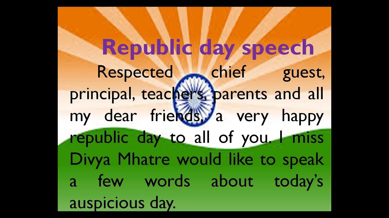 Republic day speech in English, 26 January speech by Smile Please World