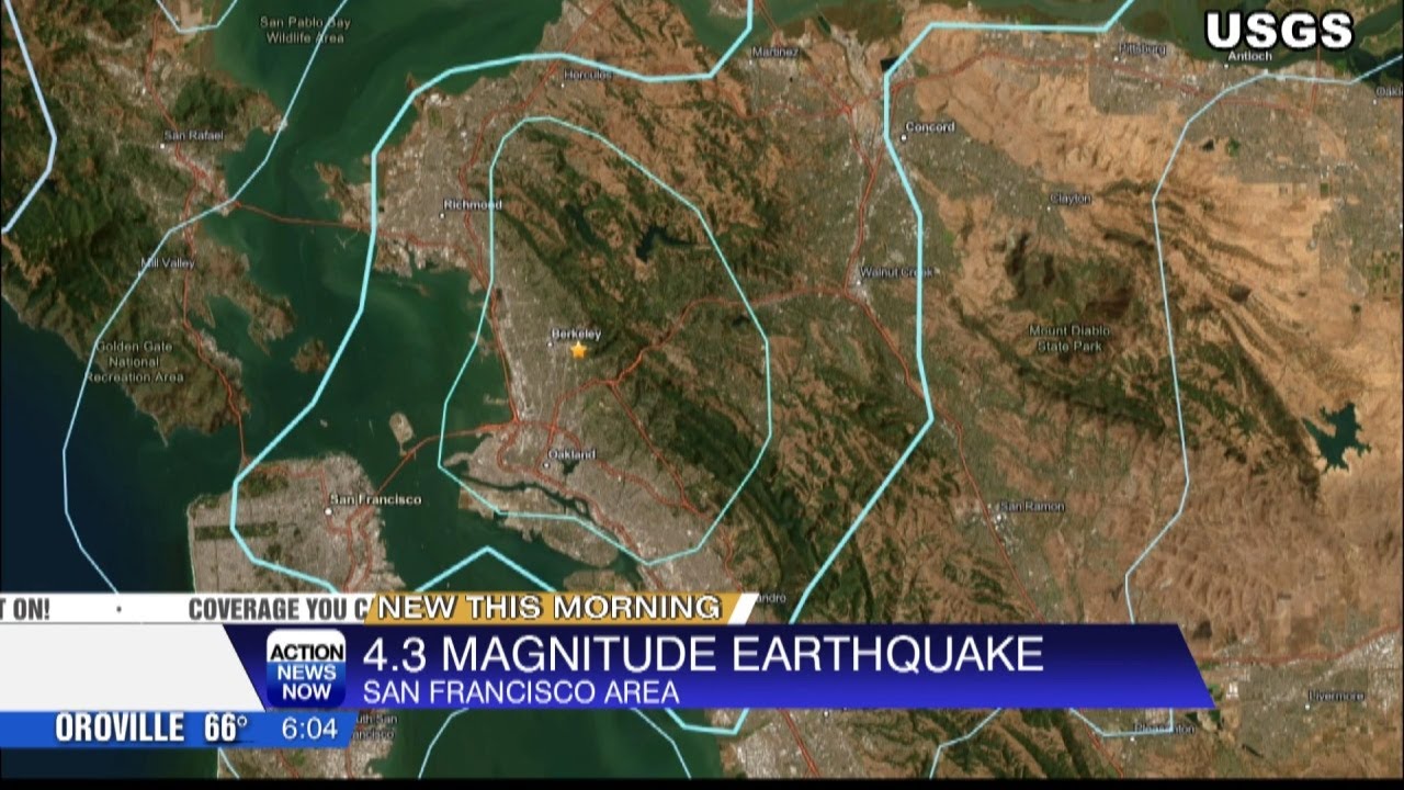 4.3 magnitude earthquake strikes southeast of Berkeley Monday morning