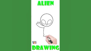 Cute Alien Drawing for Kids, Toddlers 👽🎨✏️🖍️- Step by step Drawing #drawing #howtodraw #easydrawing