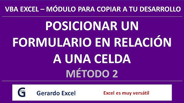 Mostrar Formulario al lado de una Celda | Método 2 | VBA Excel
