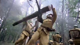 AntiJaps Kung Fu Movie! AntiJapanese master sets up traps in the woods, causing Japs to scream