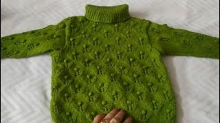 Green Baby Sweater (High Neck) for Measurement (Hindi) Jassi Knitting for Baby