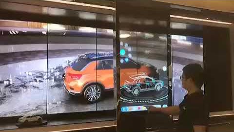 Interactive Sliding Screen Used For Car Press Conference