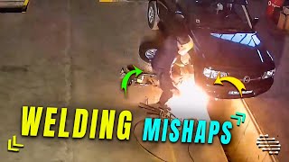 Small Parts Caught Fire While a Guy Was Welding in a Garage