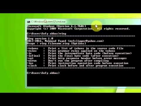 1- Download ring language and print  hello world