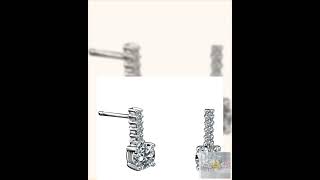 Diamond Veneer Cubic Zirconia Round Sterling Silver Earrings. 635E15886