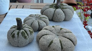 Hypertufa pumpkins | my favourite way of making decor pumpkins | cement pumpkins
