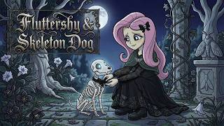 Goth Equestria Girls Fluttershy and Skeleton Dog Fan Video AI Generated