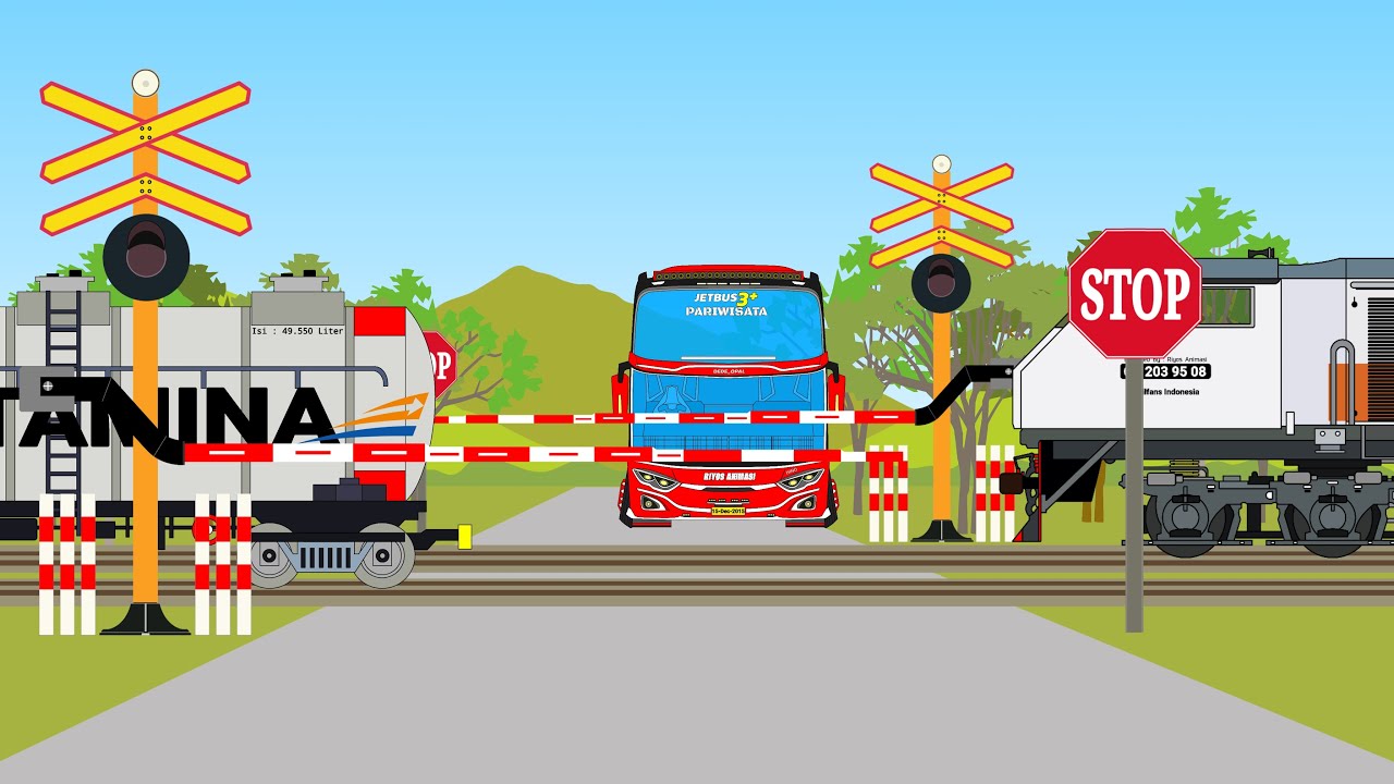 PALANG PINTU KERETA API LAMPU SATU JADUL KHAS INDONESIA