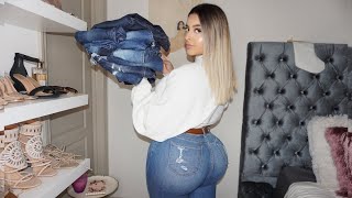 JEANS CLOSET HAUL | Trying on all my dark denim ??