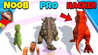 NOOB vs PRO vs HACKE in T-REX DINO RUN with SHINCHAN and CHOP