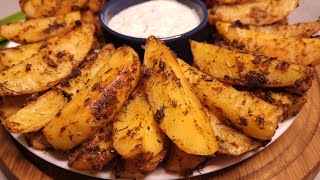 Very flavorful and delicious rustic potatoes + sauce. Recipe for potatoes in the oven.