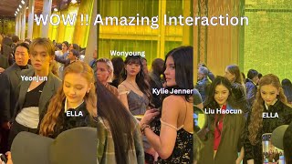Interaction ! IVE Jang Wonyoung TXT Yeonjun Meovv Ella At MiuMiu Show In Paris Fashion Week 2025