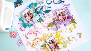 Die cut background for colorful scrapbook page