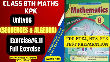 Class 8 Maths Chapter 6 Exercise 6.11|8th Class Mathematics Unit 6 Exercise 6.11|Kpk Textbook Board