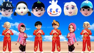 SERU..!! UPIN IPIN DAN KAWAN KAWAN MENJADI BADUT BOBOIBOY, SQUID GAME, ELSA DAN BADUT MIXUE