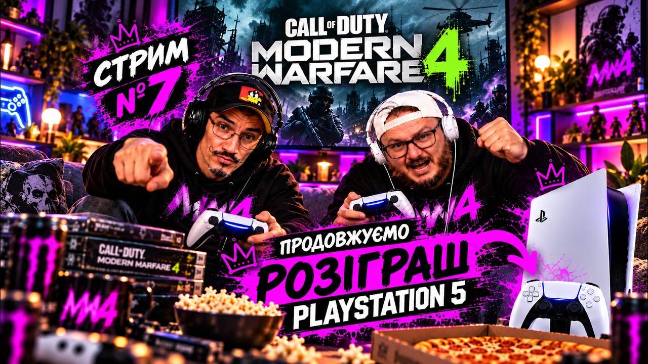 MODERN WARFARE 4 + РОЗІГРАШ PS5! СЬОМИЙ СТРИМ — ПОГНАЛИ! — Transcript