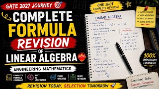 Famous Complete Formula Revision of Linear Algebra❤️‍🔥 | Engineering Mathematics | Gate 2027 Journey | Net Worth