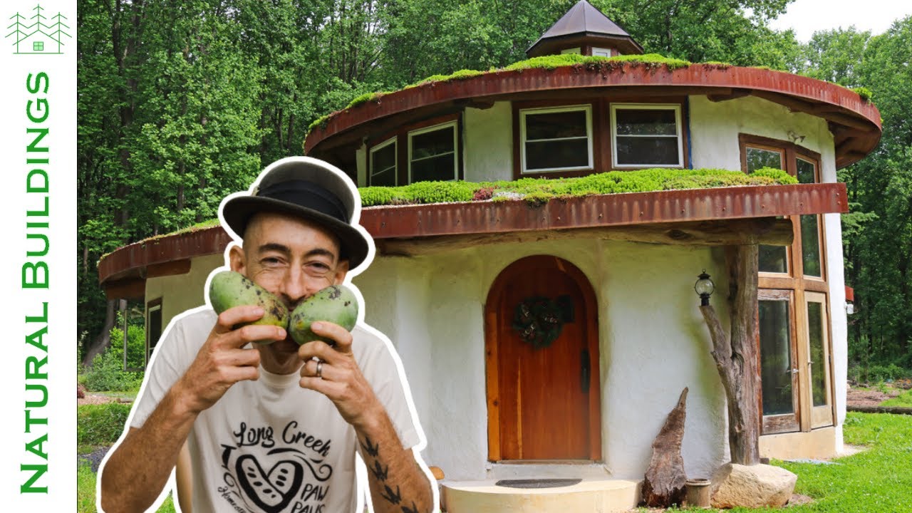 Permaculture Designer Builds Unique Straw Bale Home! - YouTube