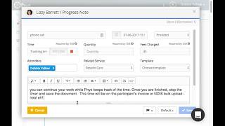 1 click Progress note