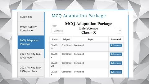 Mcq adaptation package answer Class X Life Science in Hindi Hindi Medium