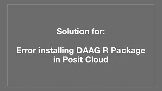Celebrity Solution for - Error installing DAAG R Package in Posit Cloud Wealth
