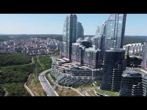 Maslak from Drone (4k). Istanbul. Turkey