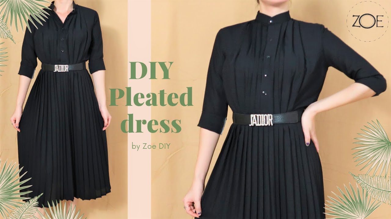DIY Sewing Pleated Dress Develop Basic Pattern Zoe DIY YouTube