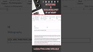 insert citation and bibliography #excel #tech #shortcuts