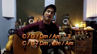 Video thumbnail of "עידן עמדי - חלק מהזמן שיעור גיטרה | איך לנגן את השיר חלק מהזמן לימוד גיטרה"