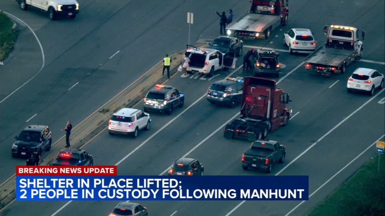 2 in custody after manhunt in south suburbs - YouTube