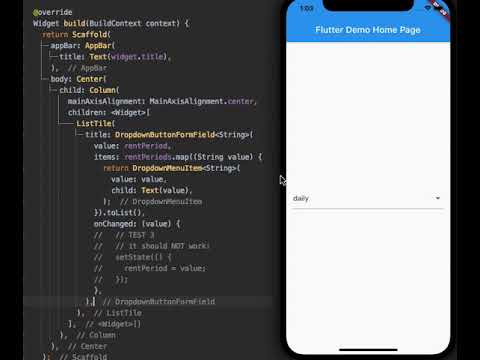Flutter 2.2.2 dropdown error when selecting