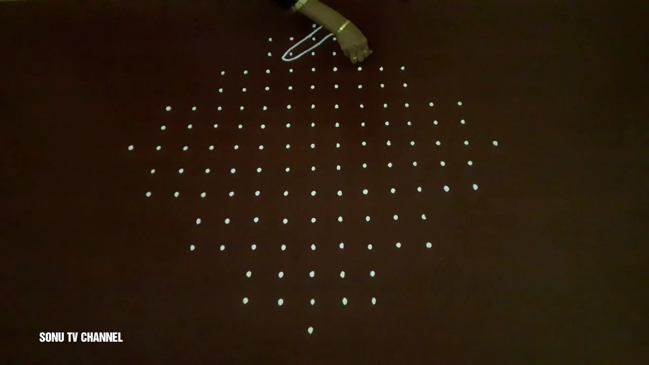 13 DOTS KOLAM || STRAIGHT DOTS || KAMBI /SIKKU /NELI KOLAM ||MELIKALA MUGGULU ||