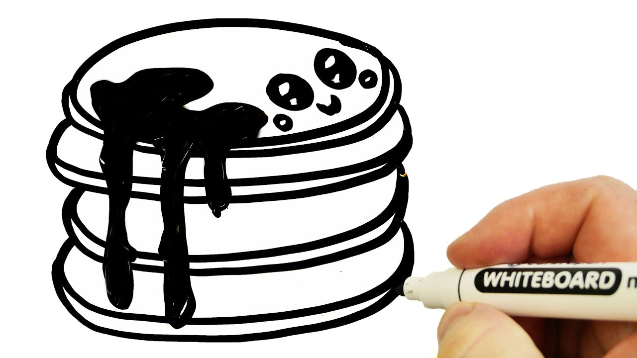 How to Draw a Cute Pancakes with Jam 🥞 Drawing on a Whiteboard 