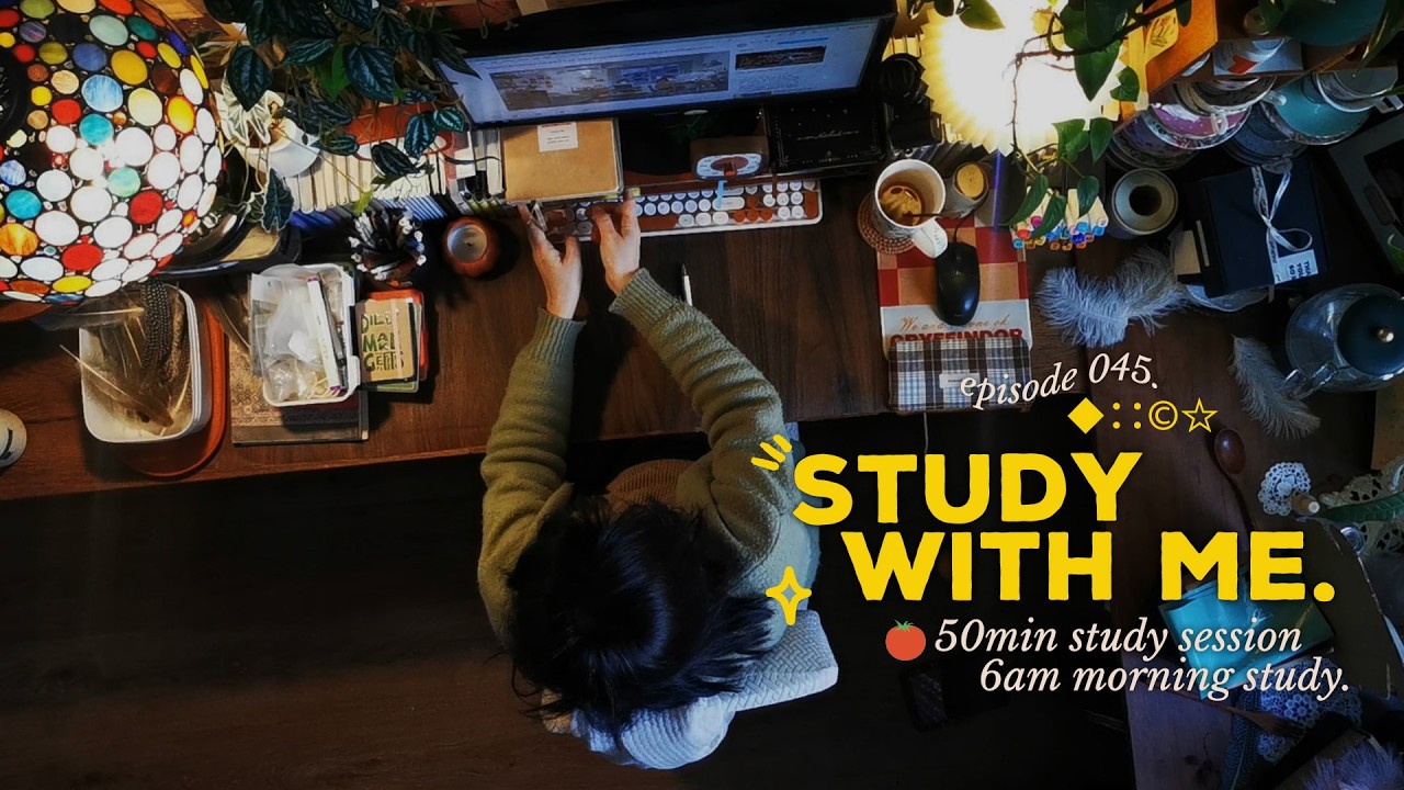 50min StudyWithMe◆There are no miracles, there is only discipline◆no break|calm piano|alarm+timer#45
