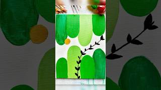Abstract Green natural painting 🎨🖌️#NaturalArt#CreativeCanvas#DIYart#Minimalpainting#viralvideo