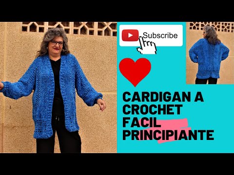 CARDIGAN A CROCHET FACIL PRINCIPIANTE