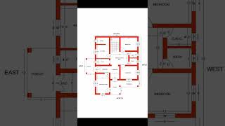 North & East Corner House Plan Design | Low Budget Village Style 3 Room Home Plan | pujaroom store