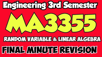MA3355|Random process and Linear Algebra|Important questions|Final Minute Revision|Engineering king|