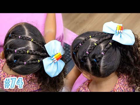 Penteado Infantil facil SEMI-PRESO para cabelo cacheado #81 I Sr e Sra  Martinez 